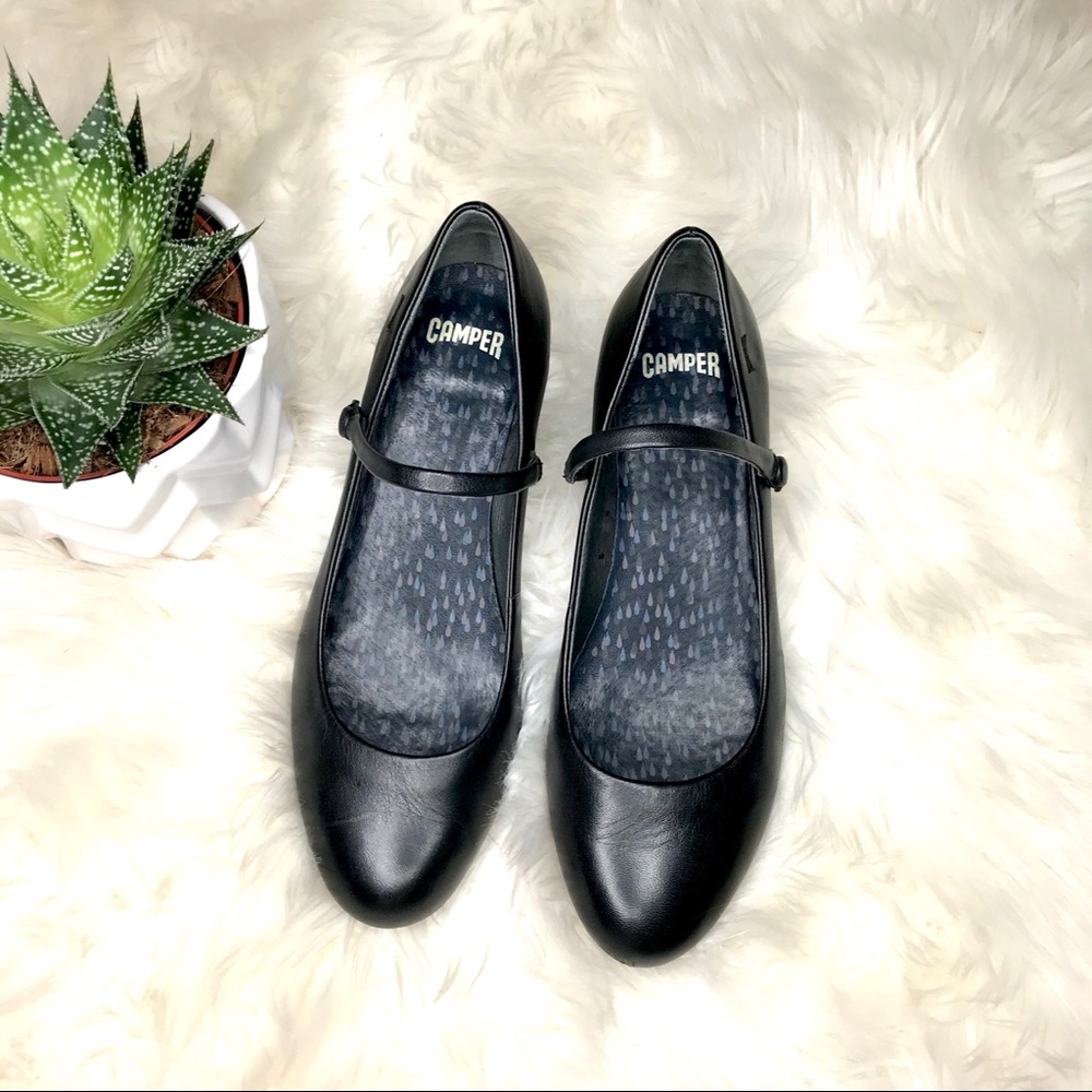 Camper Black Mary Jane Ballet Heels